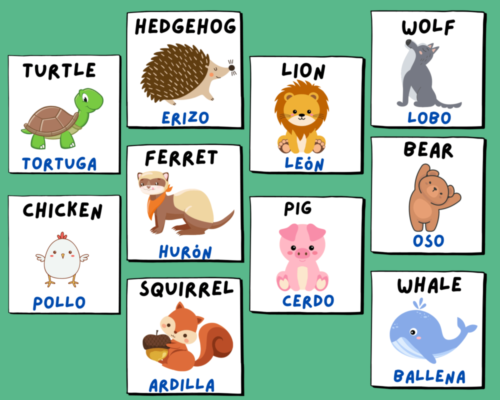 animales en inglés