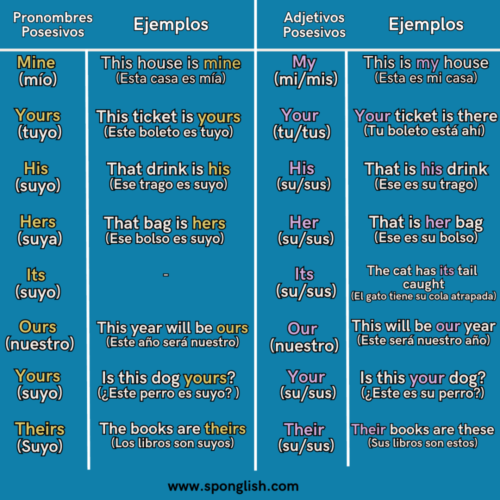 Pronombres y adjetivos posesivos