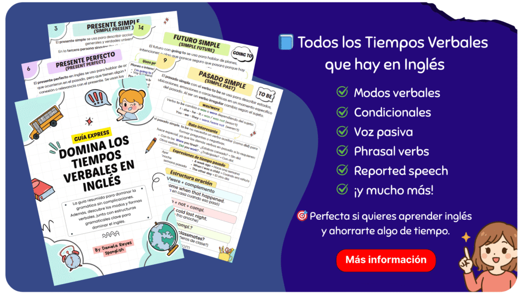 todos los tiempos verbales en inglés