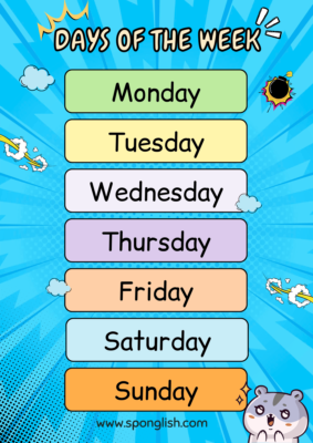 días de la semana en inglés
