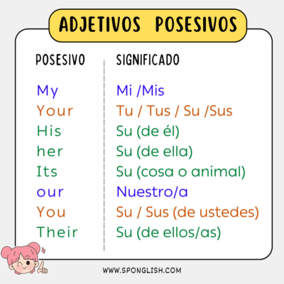 adjetivos posesivos en inglés