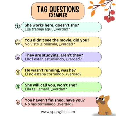 tag questions ejemplos