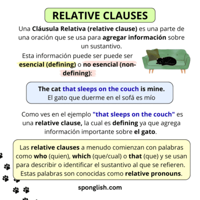 ejemplos con relative clauses en inglés