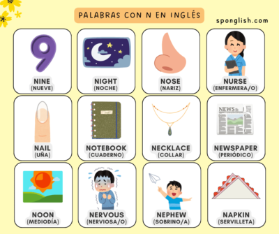 palabras con la letra n en inglés