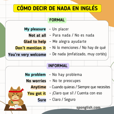 cómo se dice de nada en inglés