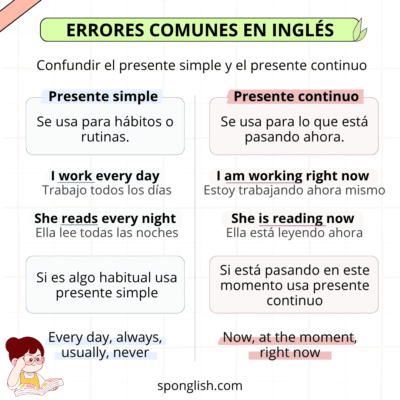 errores comunes tiempos verbales en ingl&eacute;s