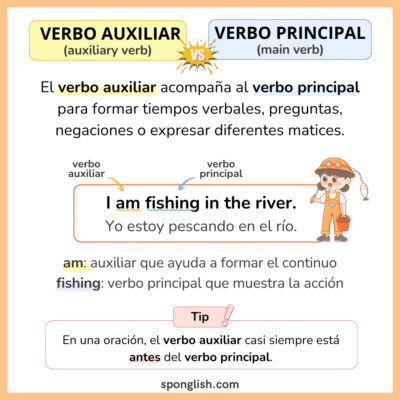 verbos auxiliares vs verbos principales en ingles