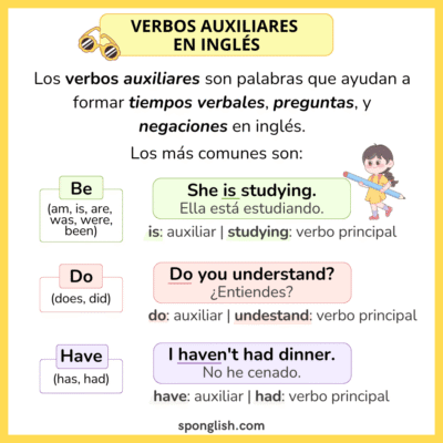 Verbos auxiliares en ingl&eacute;s ejemplos