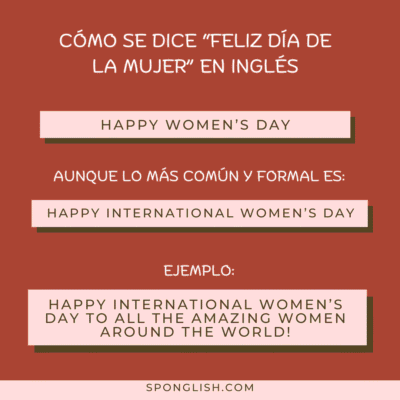 feliz día de la mujer en inglés