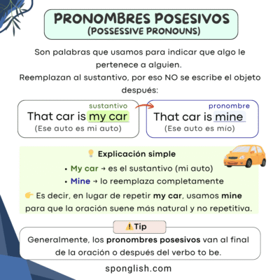 pronombres posesivos ingl&eacute;s que son ejemplos