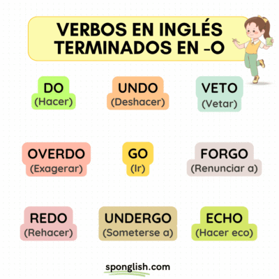 verbos en ingl&eacute;s terminados en o